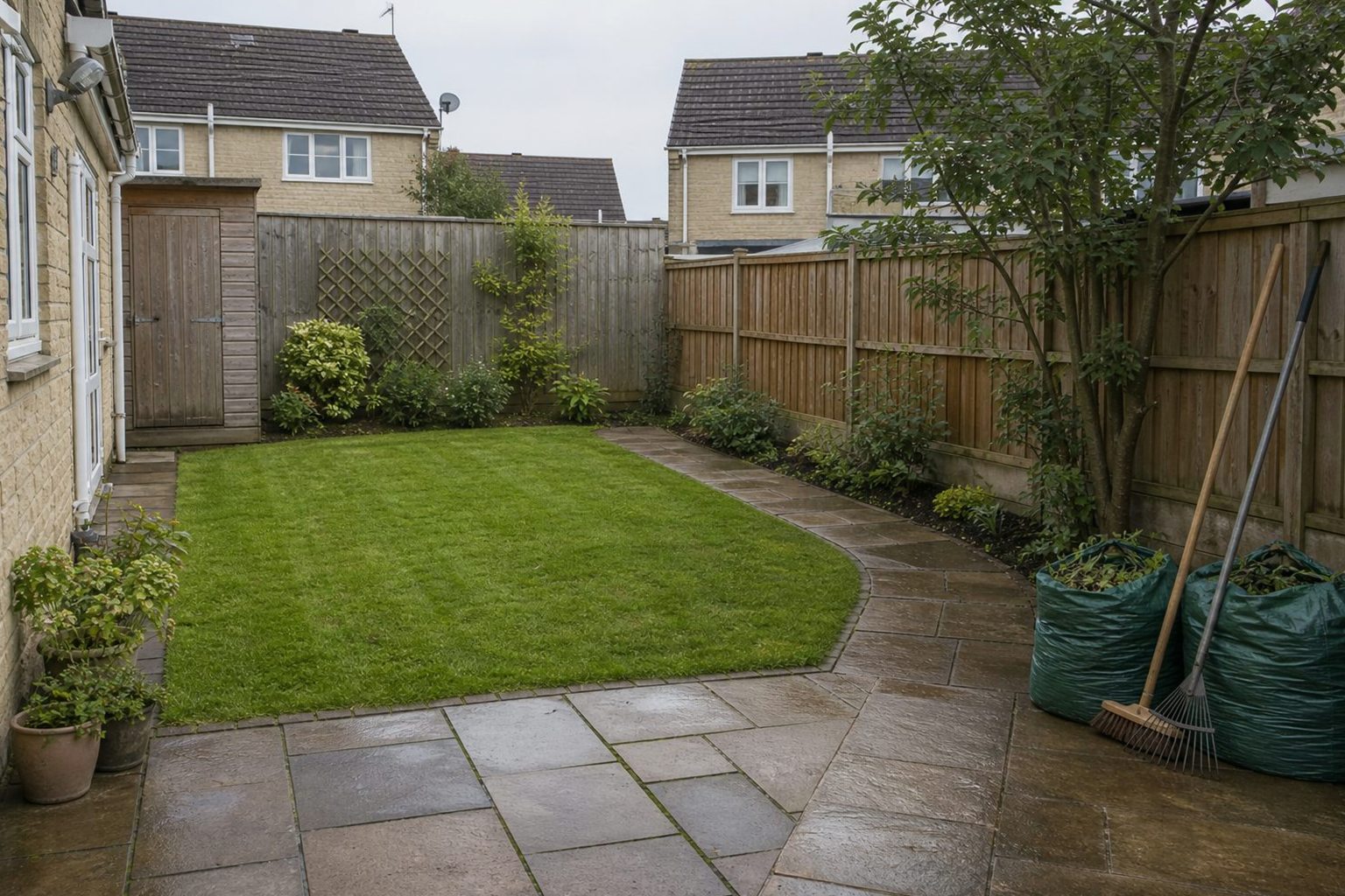 A tidy garden of the kind found around the Vale of Evesham