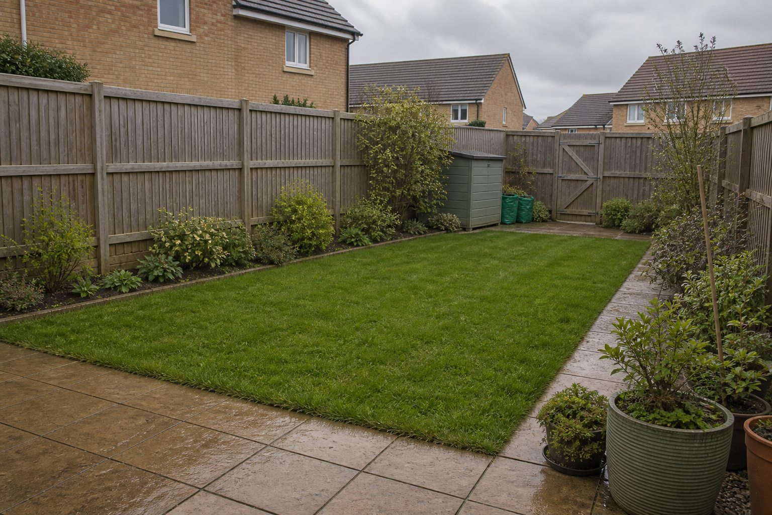 A tidy front garden after local garden work