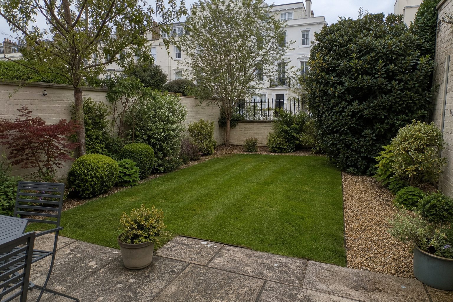 A tidy front garden after local garden work
