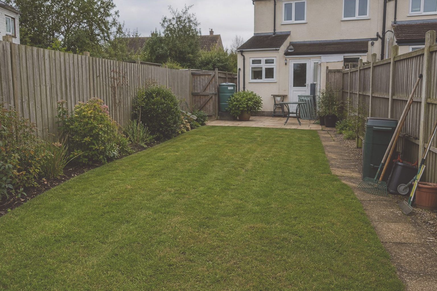 A tidy, well-cared-for residential garden